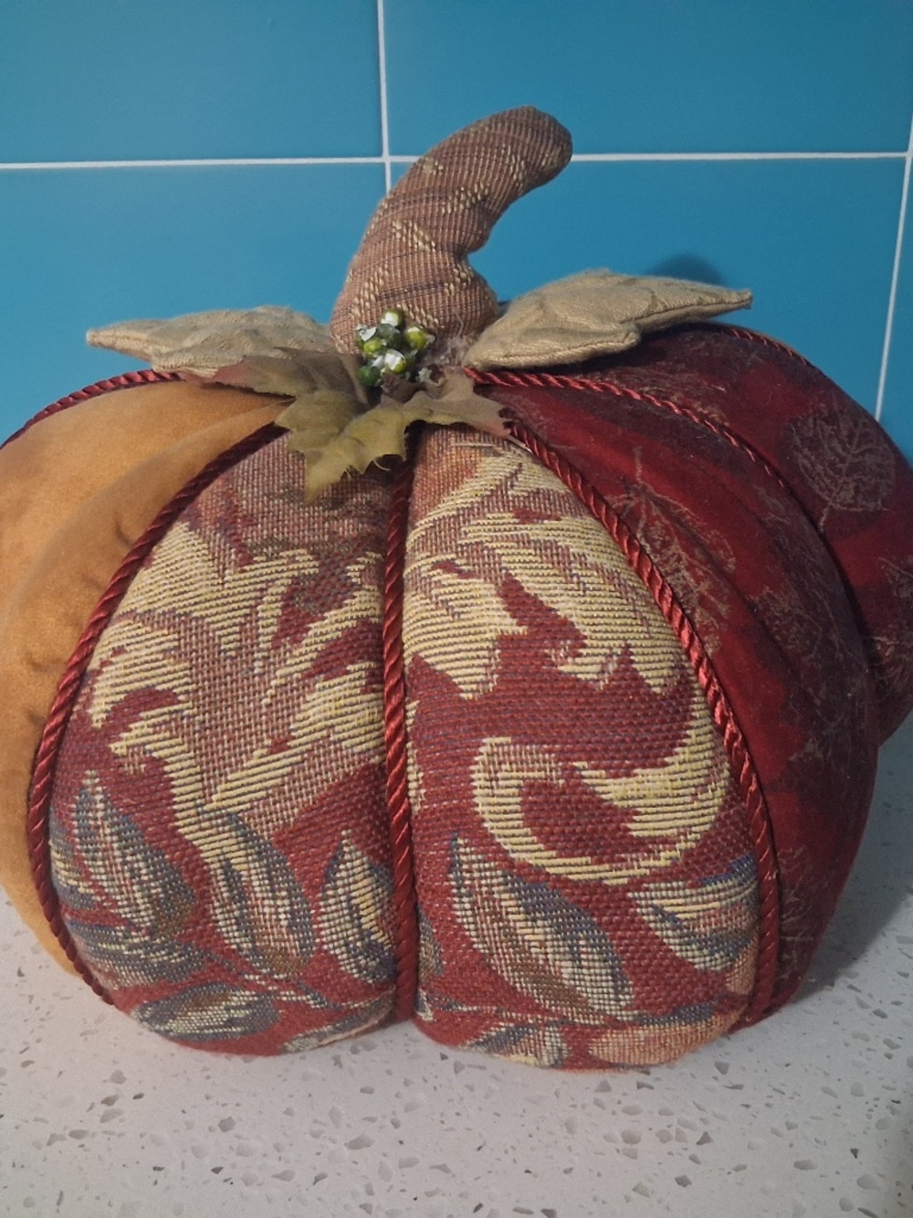 GORGEOUS & UNIQUE HANDMADE PLUSH AUTUMN PUMPKIN!